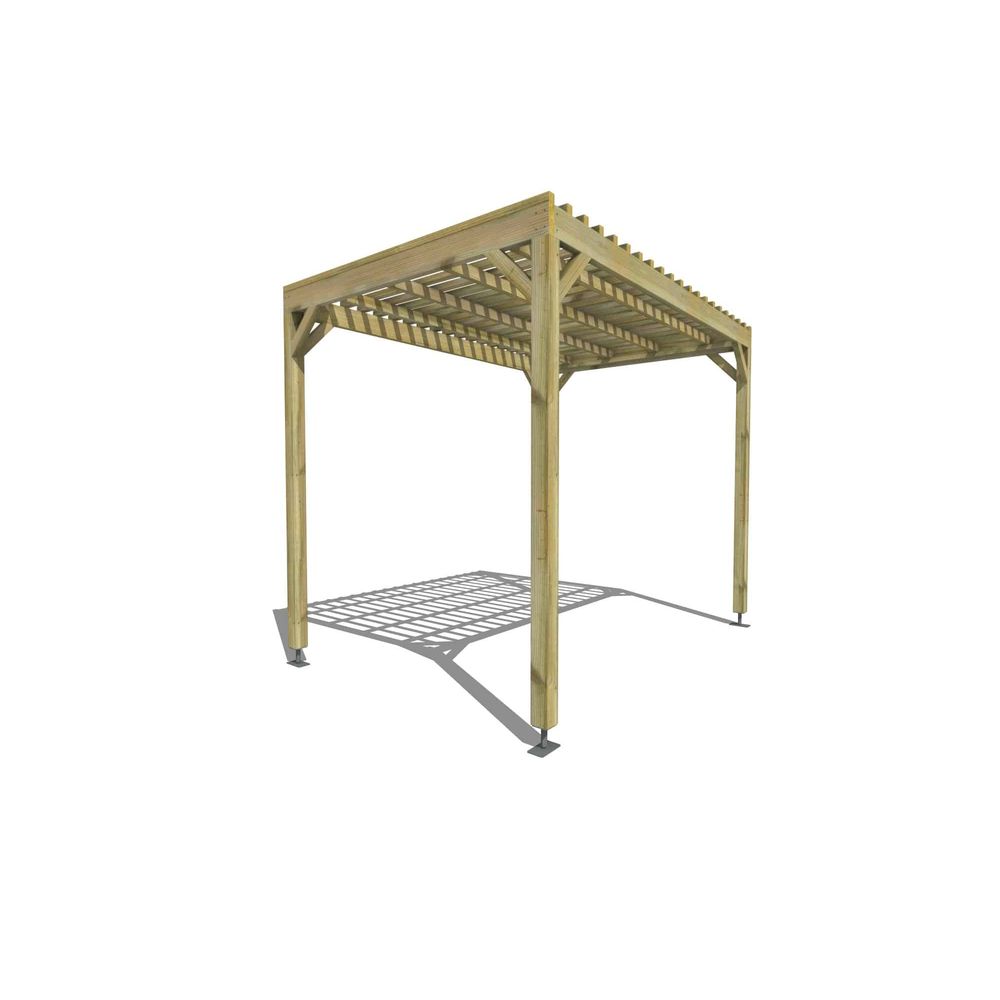 Pergola bois • 3m x 2m • indépendante • sens largeur • lattage bois • livraison comprise