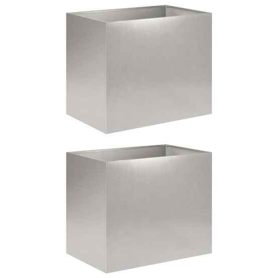 Cache-pot de jardin 2 pc argenté 60 x 40 x 50 cm