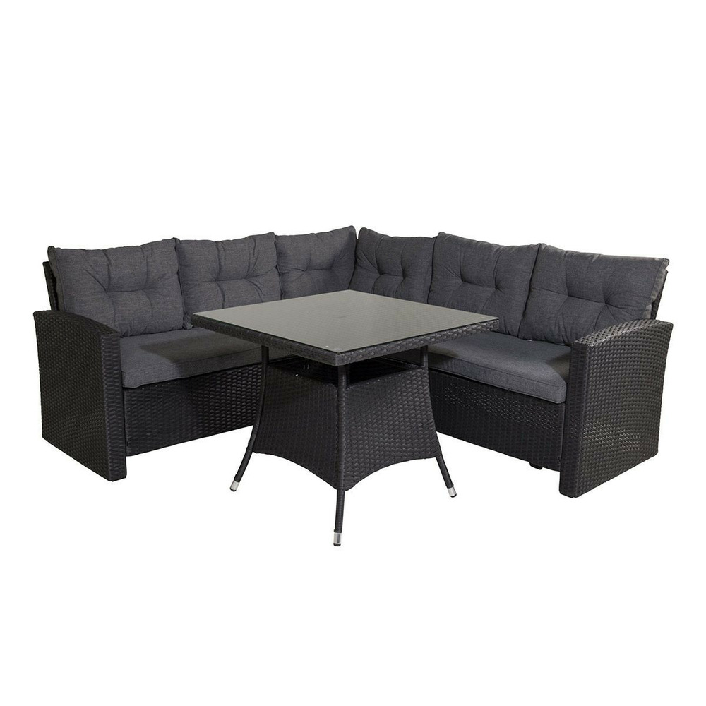 Salon d'angle de jardin watford 197cm noir