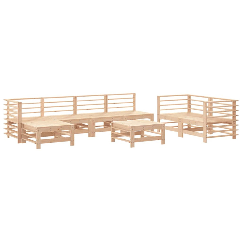 Salon de jardin 8 pcs bois de pin massif