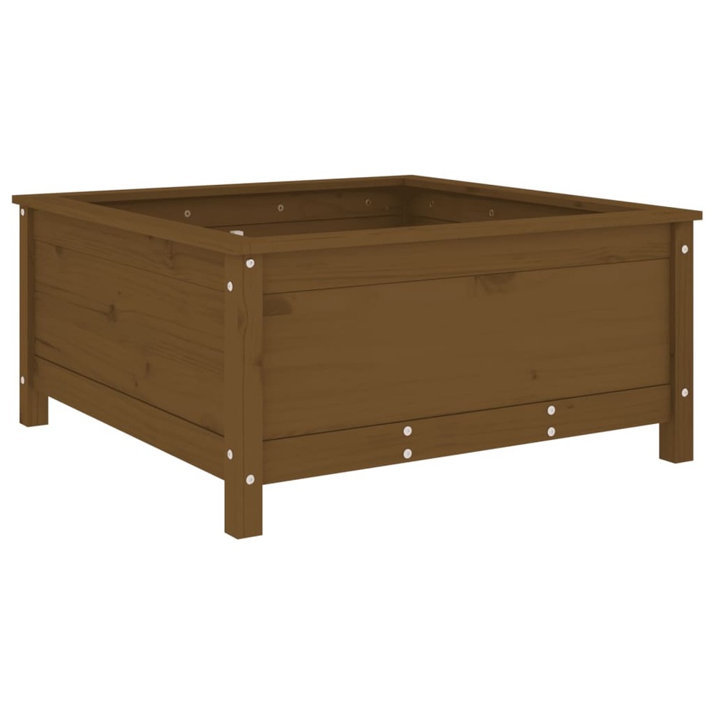 Jardinière marron miel 82,5x82,5x39 cm bois massif de pin