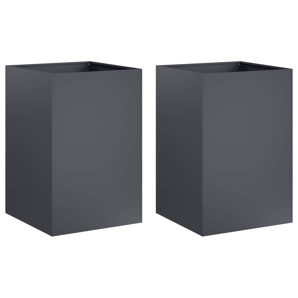 Cache-pot de jardin 2 pc anthracite 40 x 40 x 75 cm