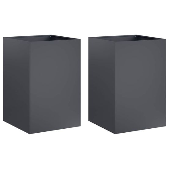 Cache-pot de jardin 2 pc anthracite 40 x 40 x 75 cm