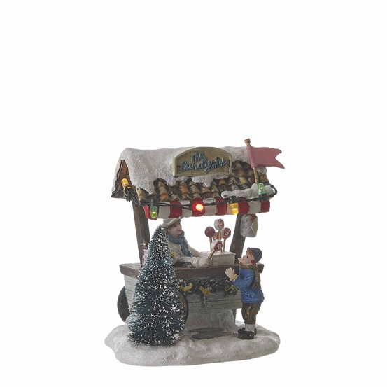Luville village de noël miniature stand de bonbons - l9.5 x l8 x h10