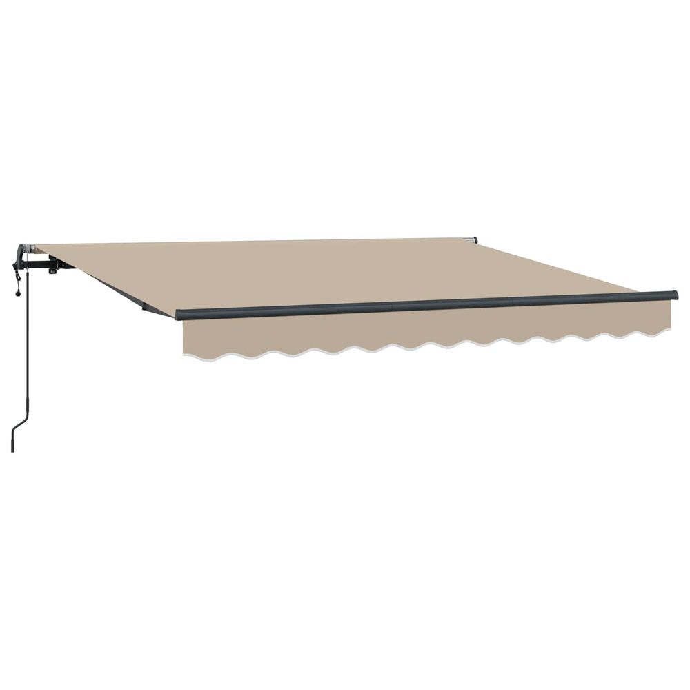 Auvent rétractable beige 350 x 200 cm tissu