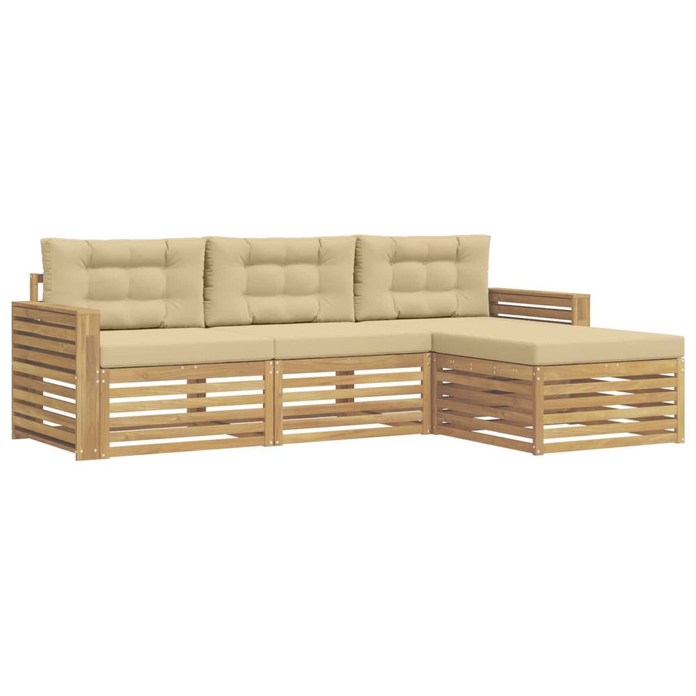 Ensemble de canapés d'extérieur 4 pc blanc et beige