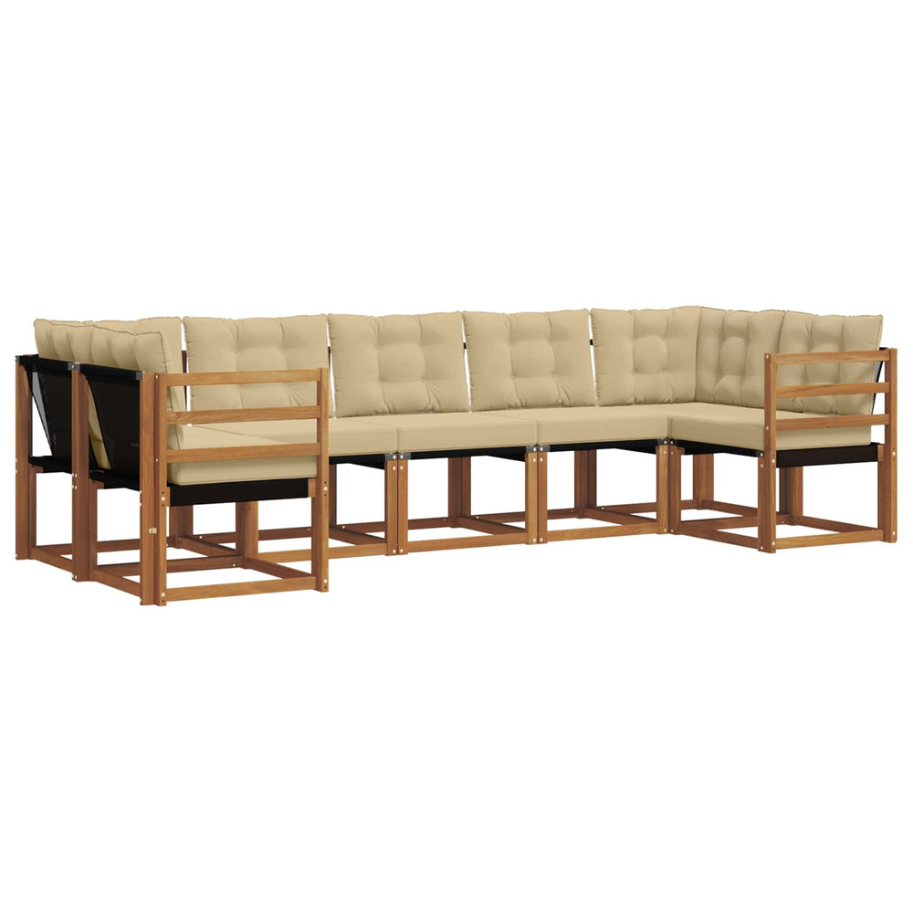 Ensemble de canapés d'extérieur 7 pcs naturel et beige