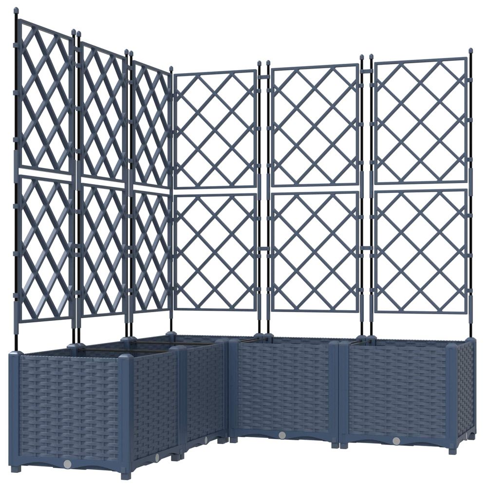 Cache-pot de jardin 5 pc gris 120 x 120 x 143 cm pp