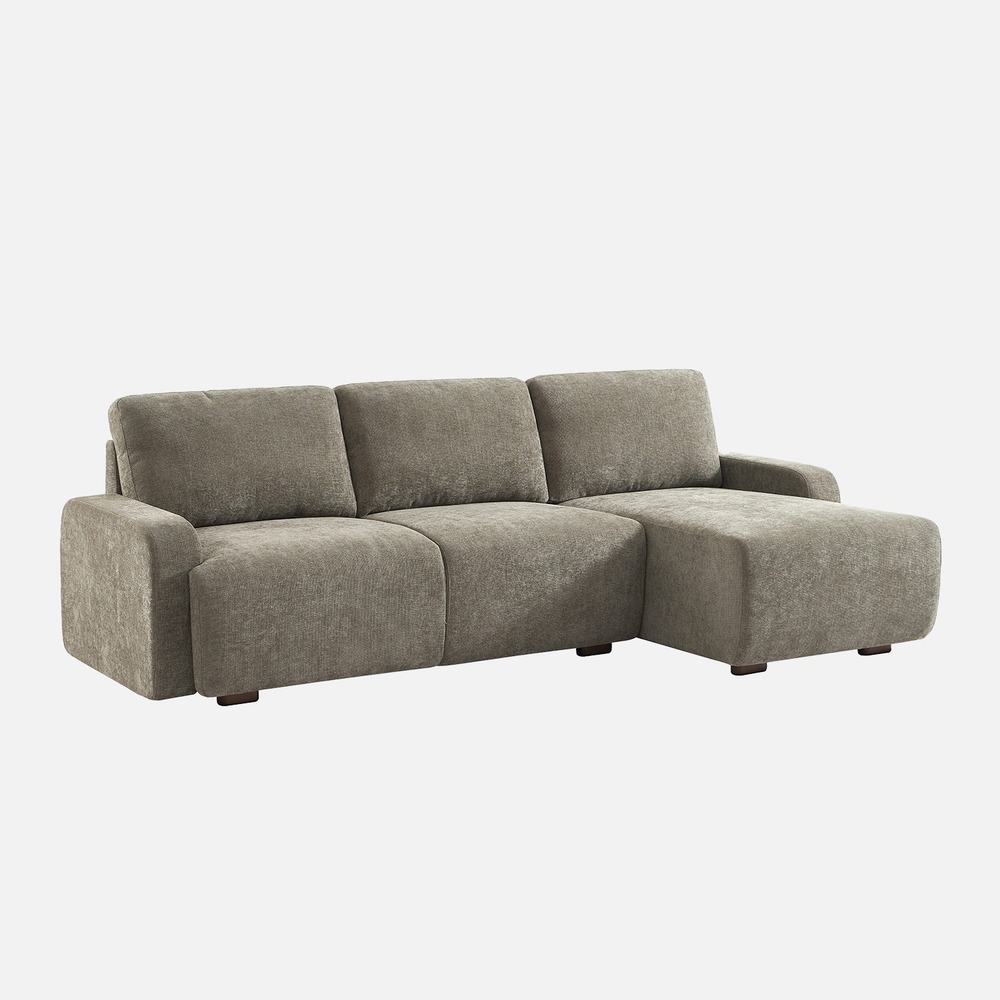 Canapé d'angle droit 3 places tissu l 260 x p 88 / 139cm / x h 87cm - dany