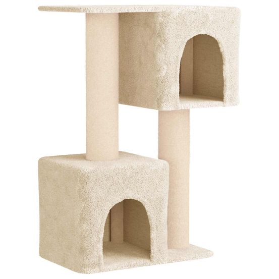 Arbre à chat avec poteaux à griffer en sisal crème 114 cm