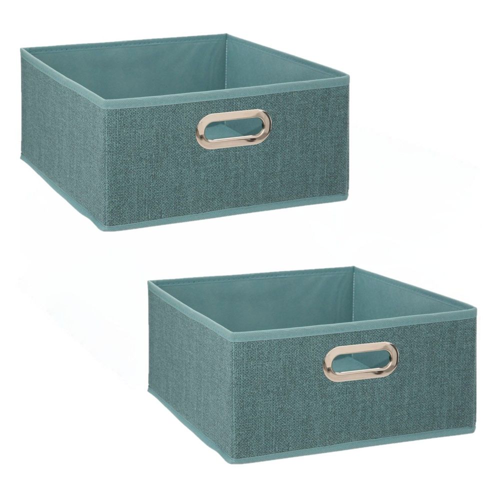 Lot de 2 boîtes de rangement carrées en tissu mix' n modul