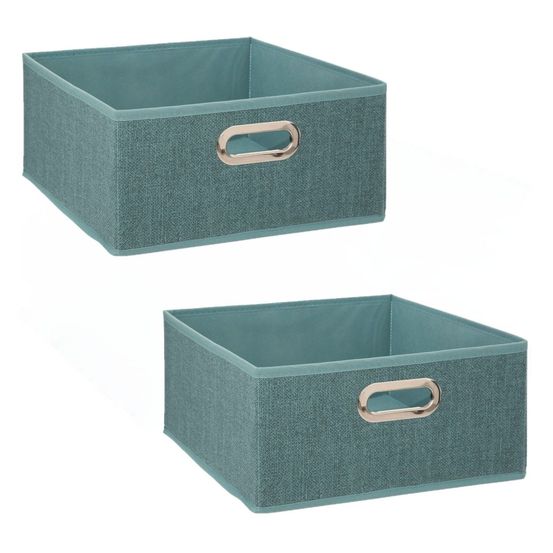 Lot de 2 boîtes de rangement carrées en tissu mix' n modul