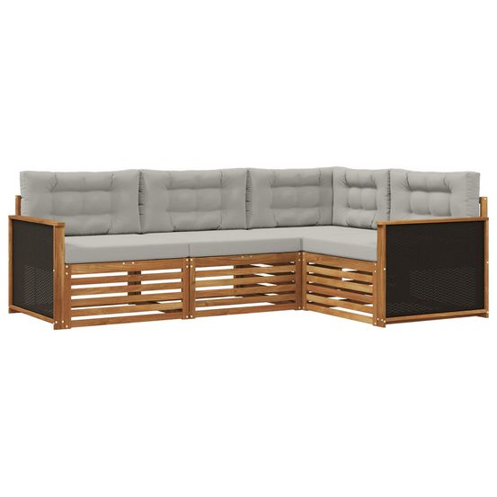 Ensemble de canapés d'extérieur 4 pc naturel et gris clair