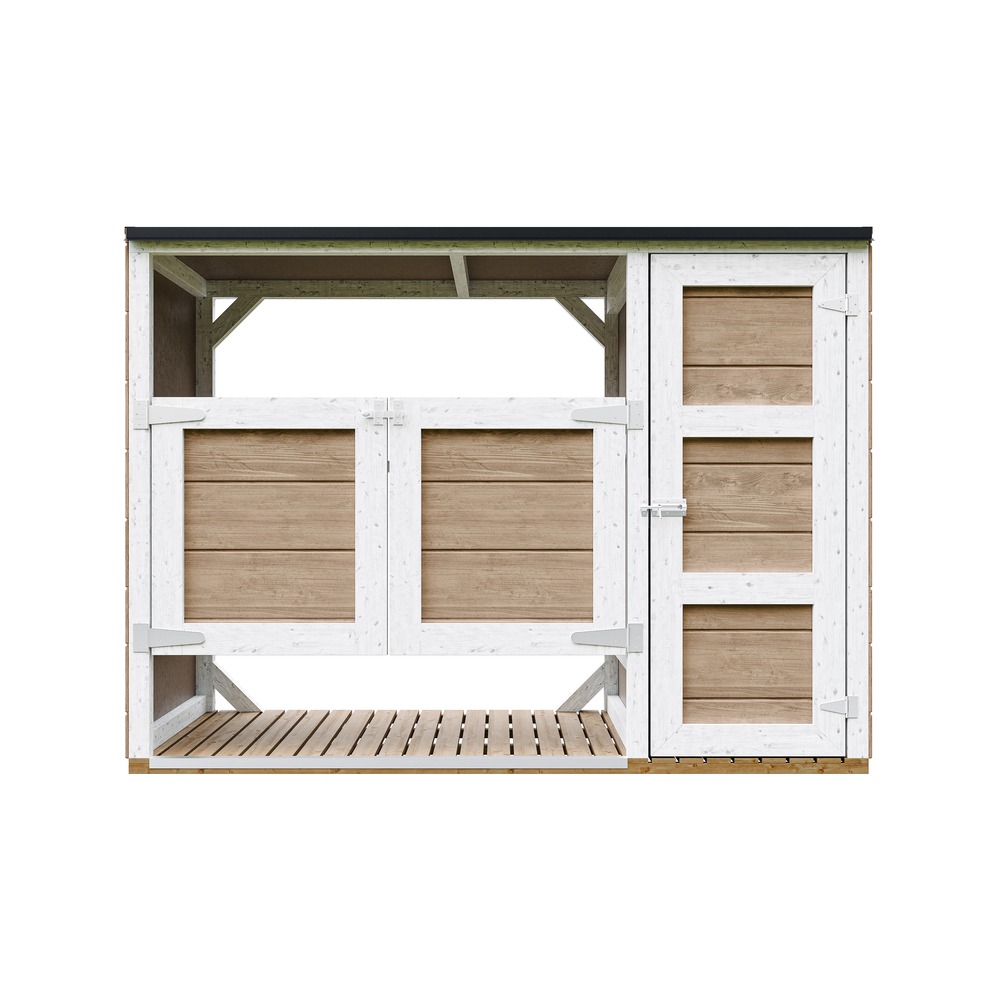 Abri de jardin pour poubelles, cache poubelle extérieur 2x240l - timbela m981a-terra brown