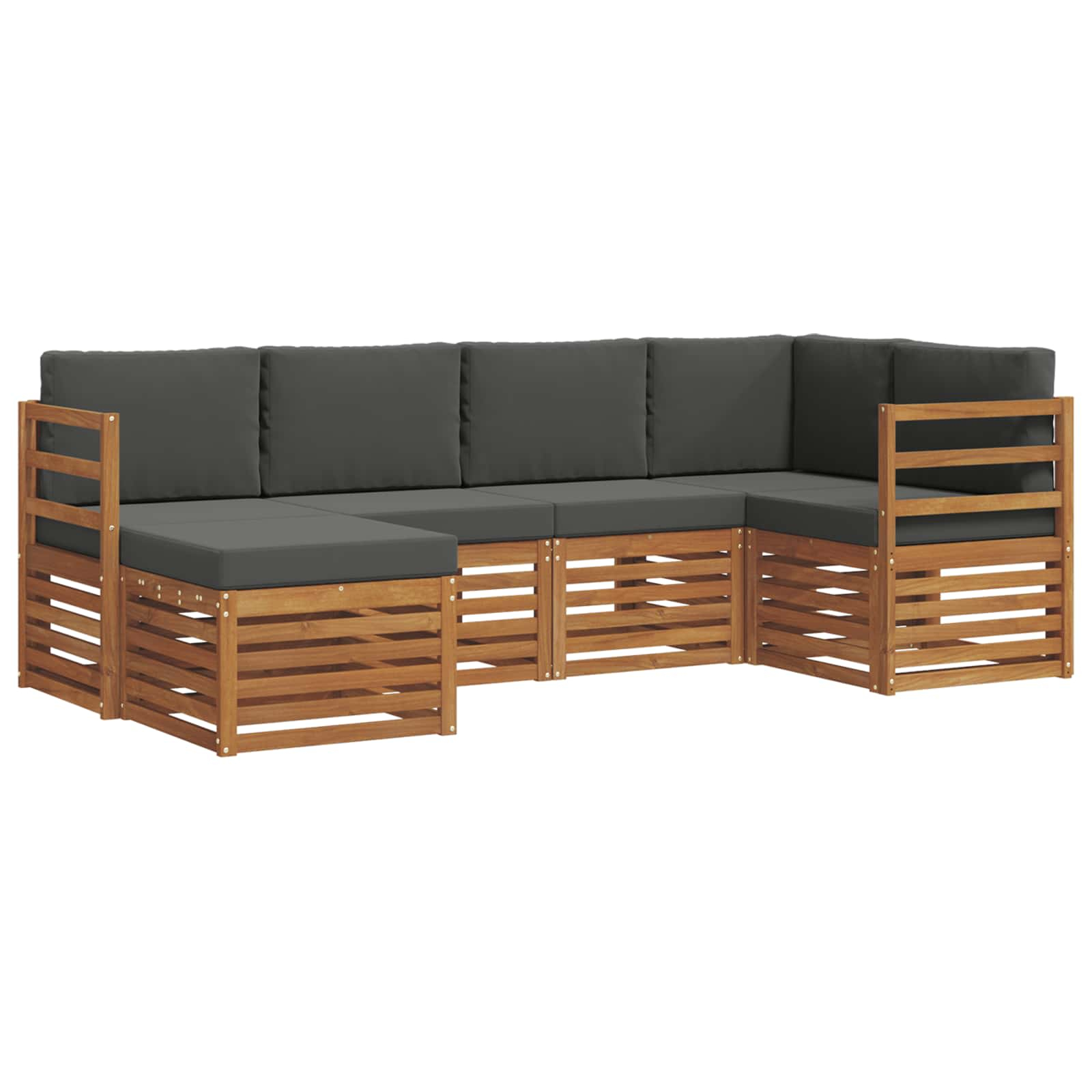 Ensemble de canapé d'angle 6 pcs naturel et anthracite