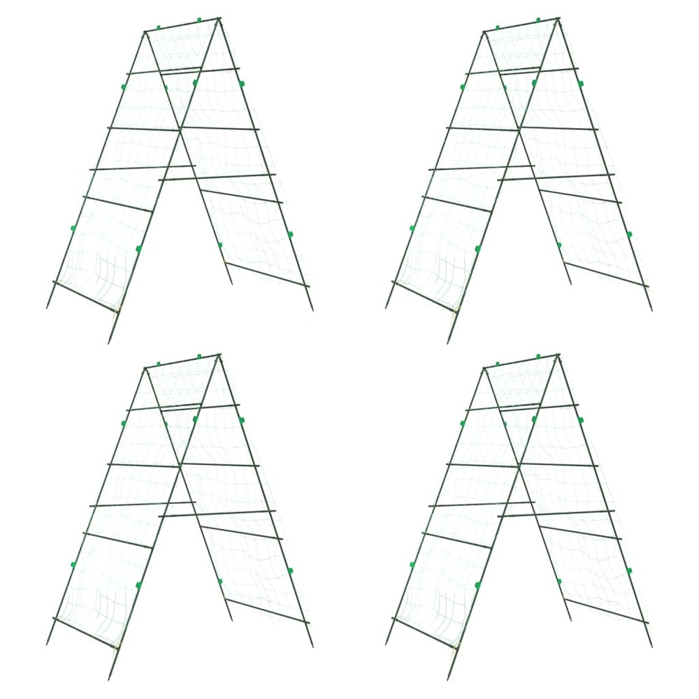 Treillis de jardin pour plantes grimpantes 4 pcs forme a acier