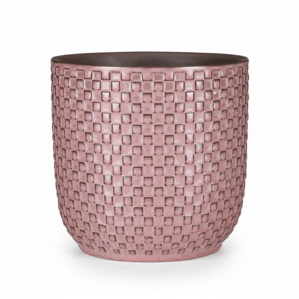 Pot de fleurs en relief rose - d.13,5cm