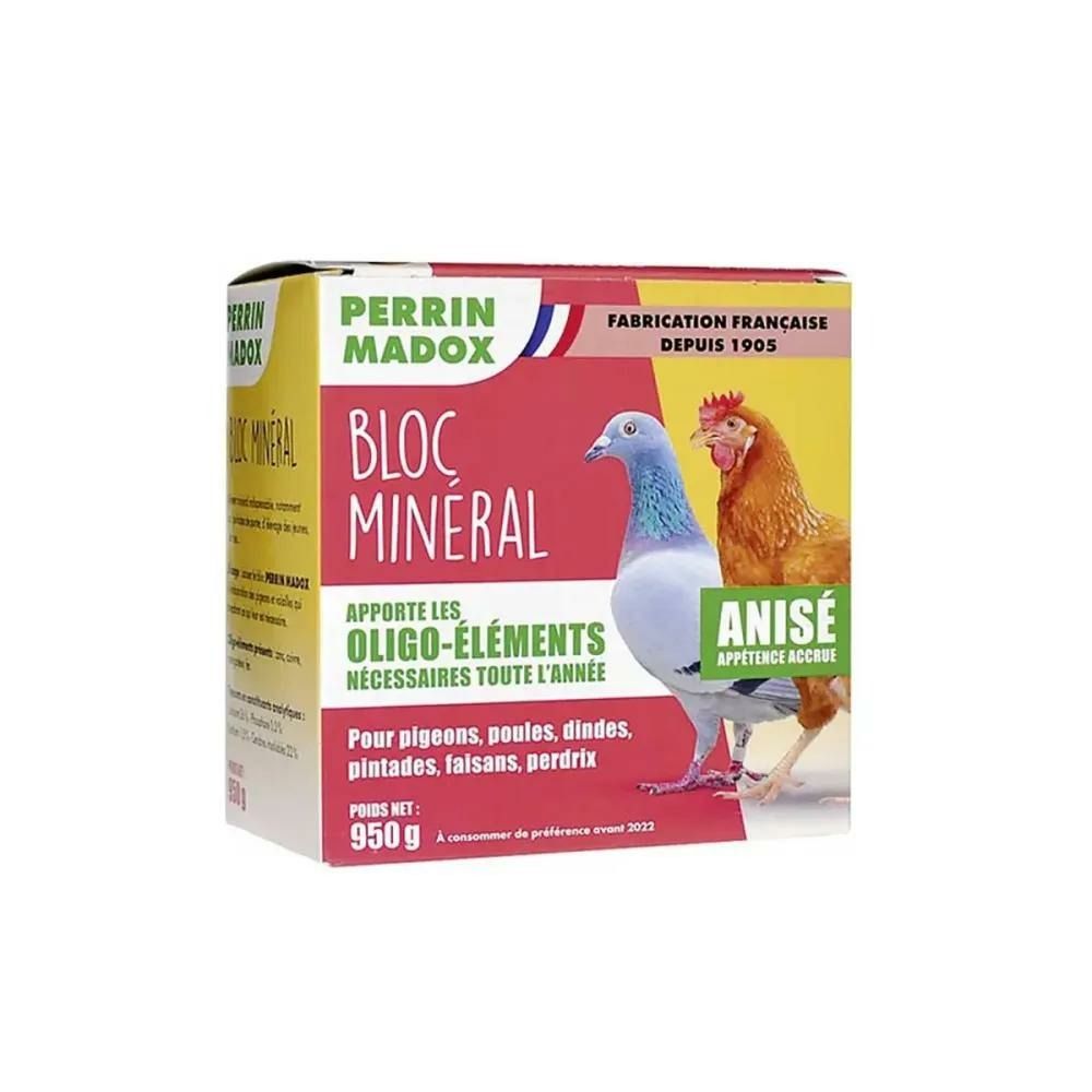 Bloc oligo éléments anis perrin madox 950 g pigeons volailles et oiseaux
