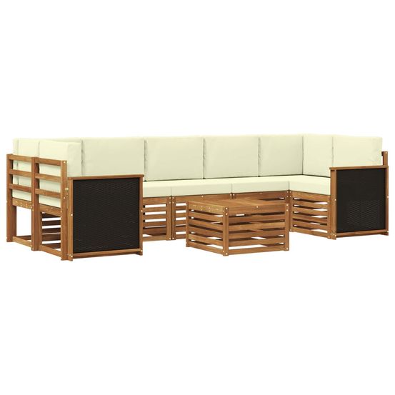 Ensemble de canapés d'extérieur 8 pc naturel et crème