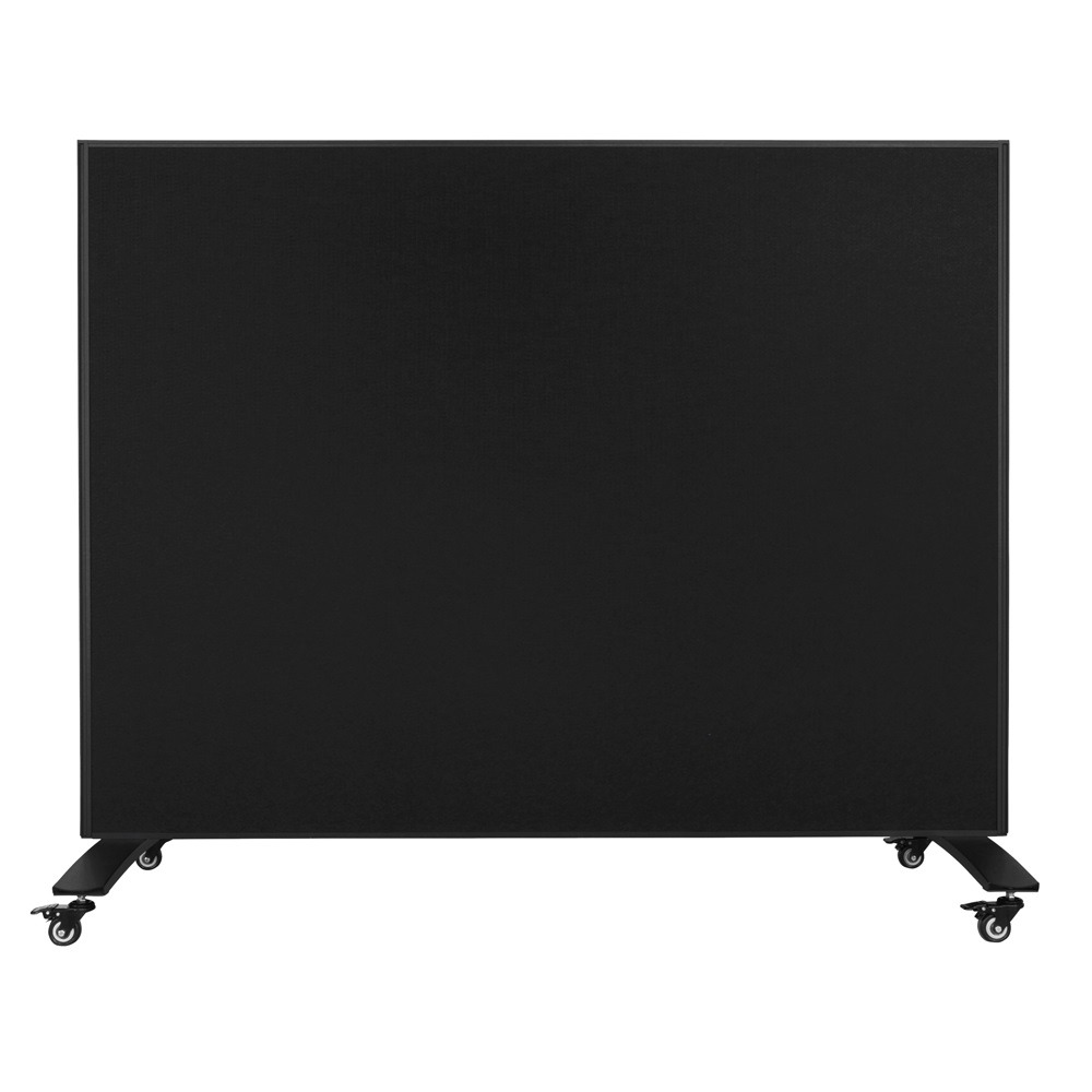 Cloison mobile tableau blanc + panneau acoustique 160×120cm noir/blanc