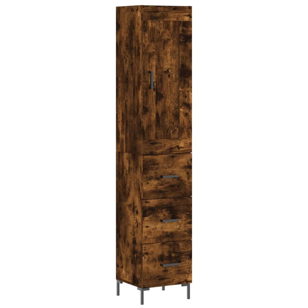 Buffet bahut commode armoire meuble de rangement organisateur cuisine salle de séjour salon haut 34,5 x 34 x 180 cm bois d'in
