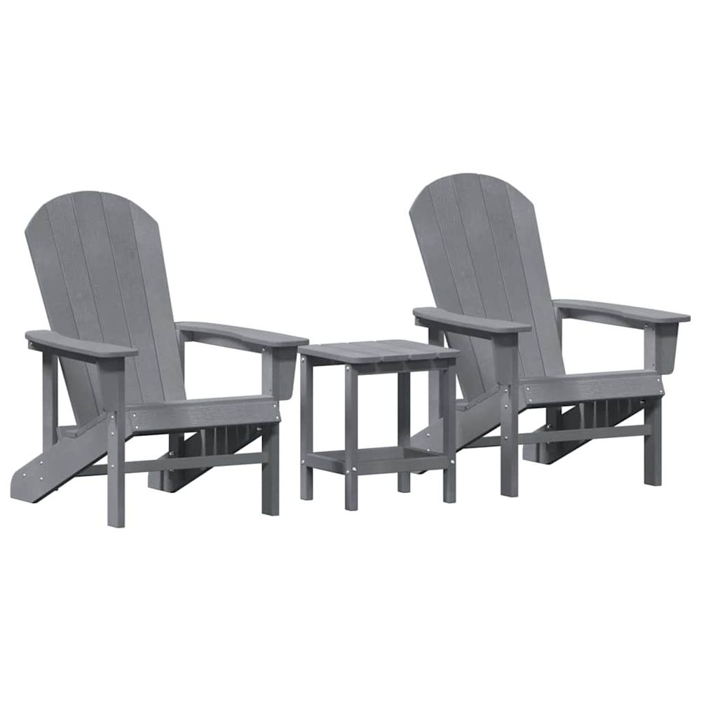 Chaise de jardin 3 pc gris clair polyéthylène