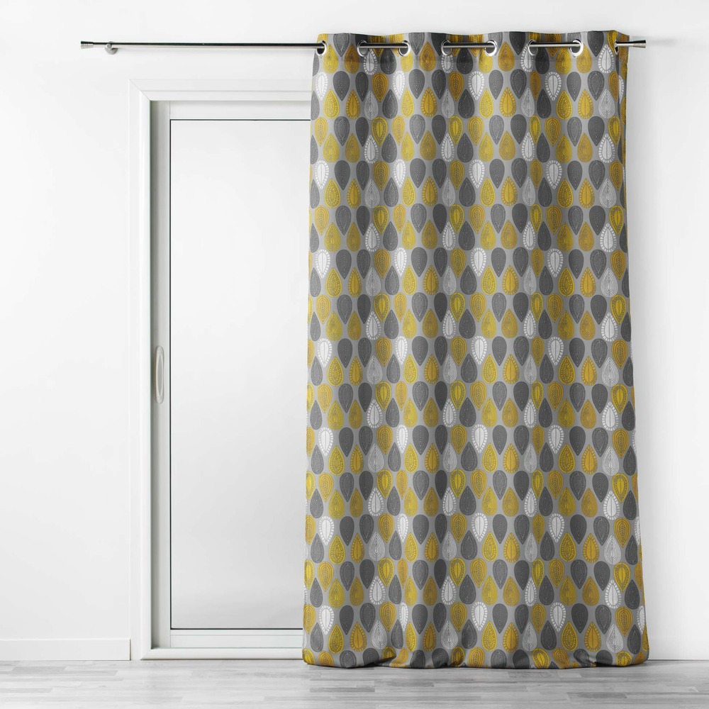 Rideau à oeillets 140 x 260 cm palpito jaune anthracite