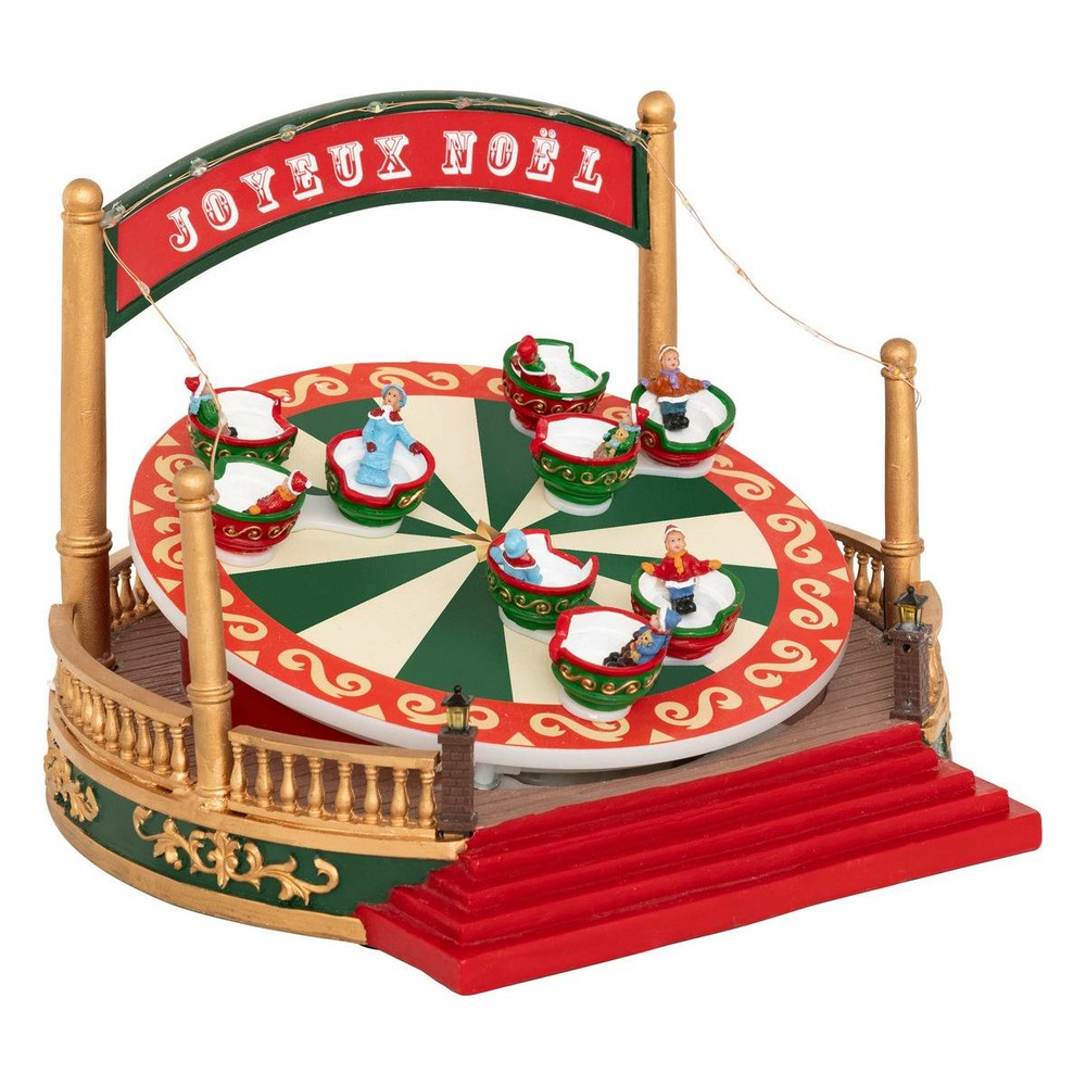 Village lumineux manège tasses 14 led multicolore musical