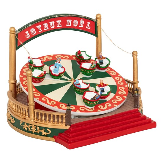 Village lumineux manège tasses 14 led multicolore musical