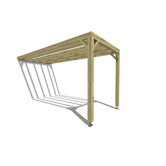 Pergola bois • 2m x 5m • adossée • sens profondeur • livraison comprise