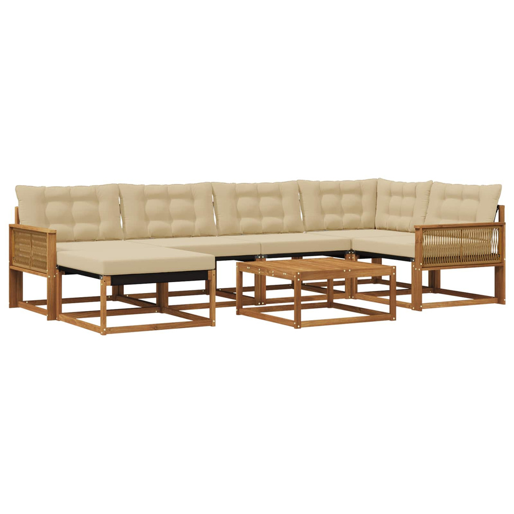 Ensemble de canapés d'extérieur 7 pcs naturel et beige