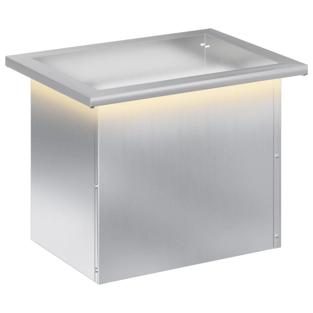 Jardinière d'extérieur de jardin avec led argenté 30 x 40 x 30 cm