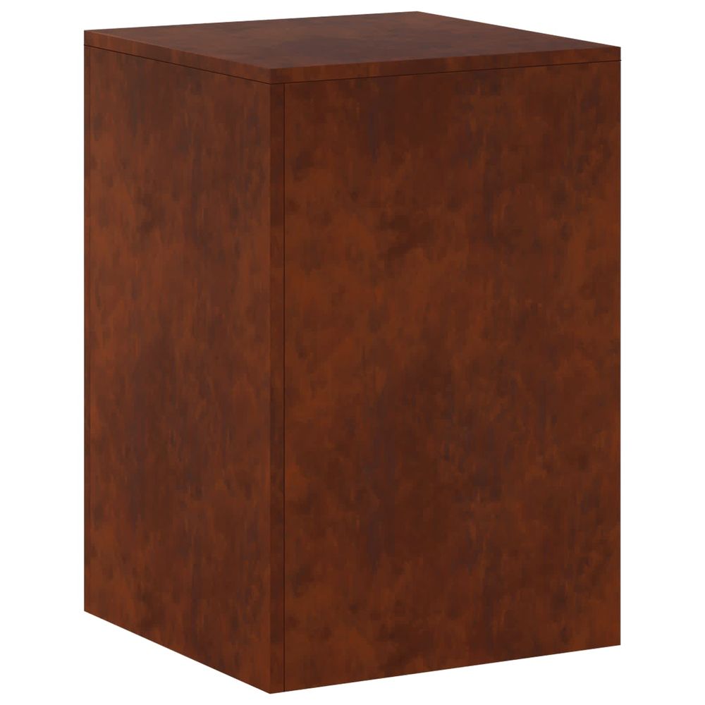 Support de plante rouillé 40 x 40 x 60 cm acier patiné
