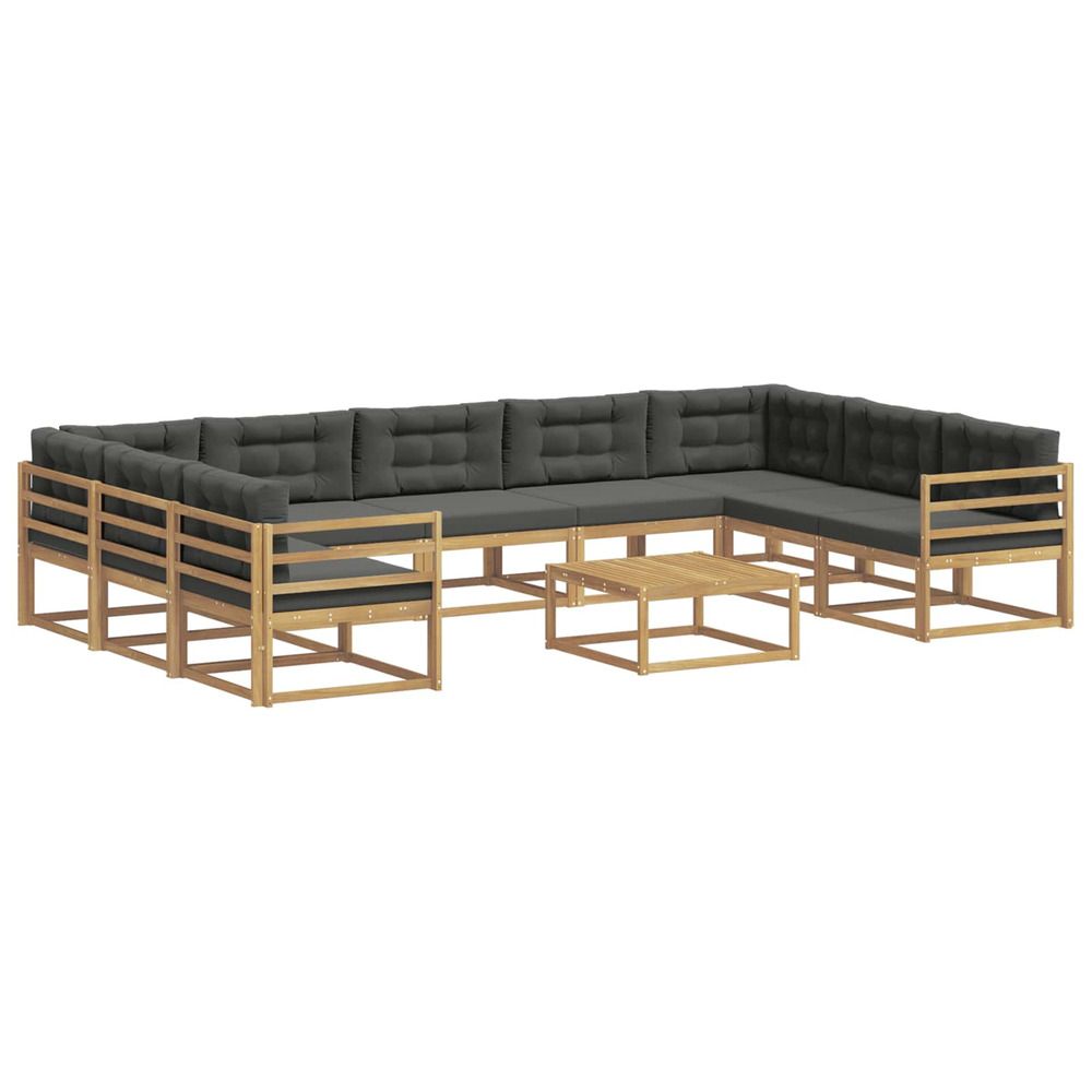 Ensemble de canapés d'extérieur 10 pc blanc et anthracite