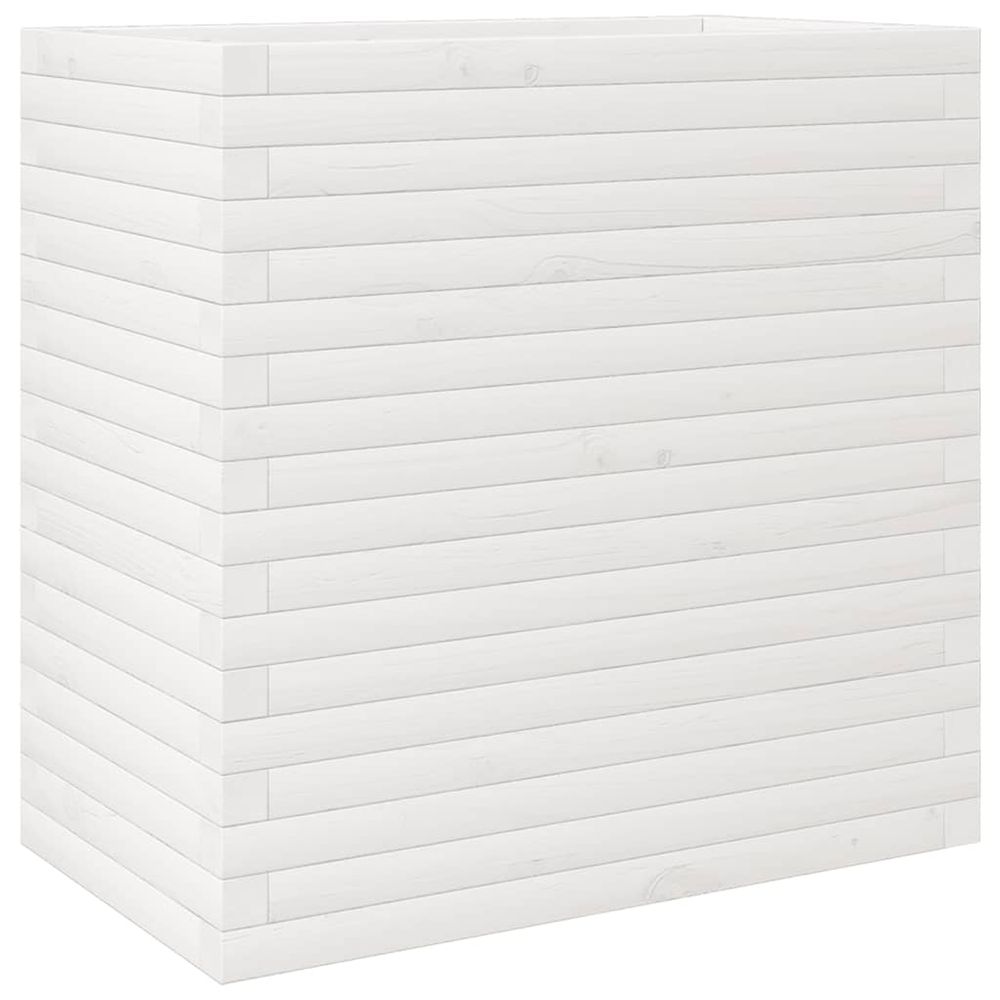 Jardinière d'extérieur blanc 70x40x68,5 cm bois de pin massif