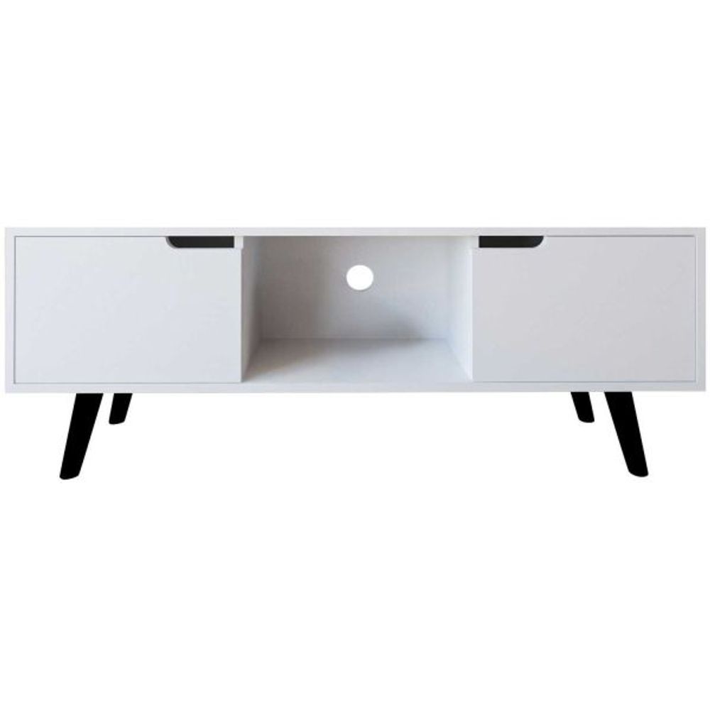 Meuble tv 2 portes en aggloméré siena blanc