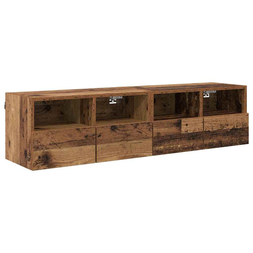 Meubles tv muraux 2 pcs bois ancien 60 x 30 x 30 cm