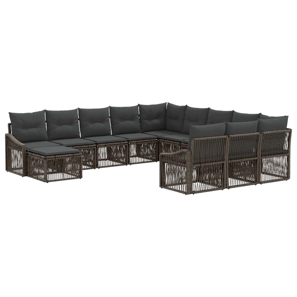 Ensemble de canapé de jardin 12 pc gris polyrotin