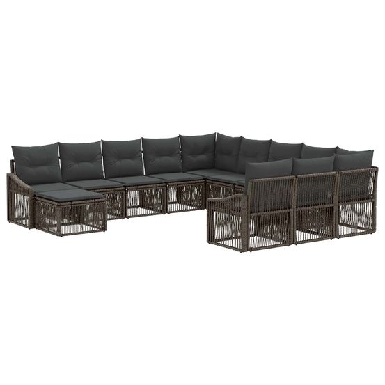Ensemble de canapé de jardin 12 pc gris polyrotin