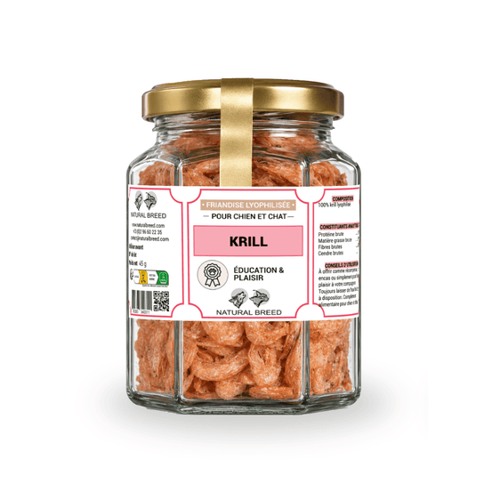 Friandises lyophilisées pour chien et chat – 100 % krill (crevettes) – snack naturel