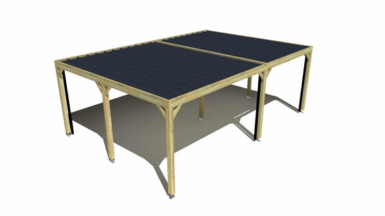 Carport bois • 7m x 5m • indépendante • sens largeur • livraison comprise