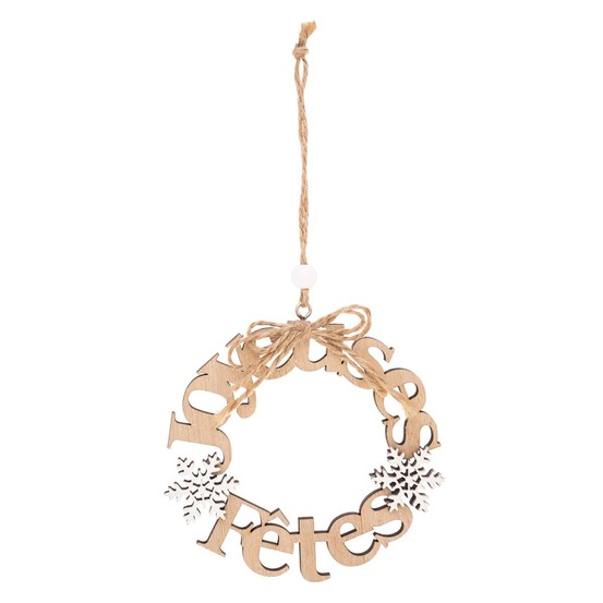 Sujet de noël en bois mini couronne