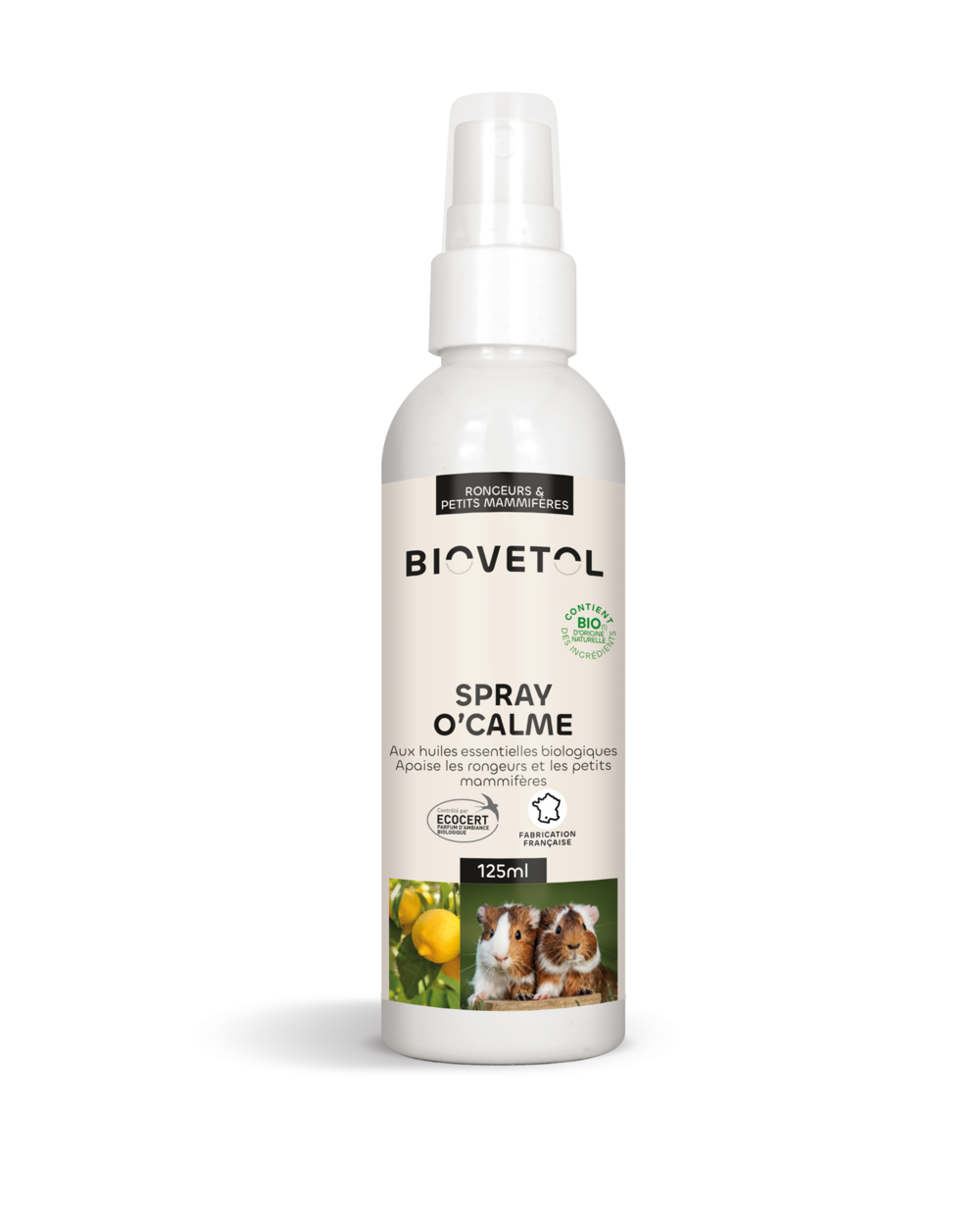 Spray d'ambiance apaisant- bio certifié ecocert- rongeurs/petits mamifères-125ml