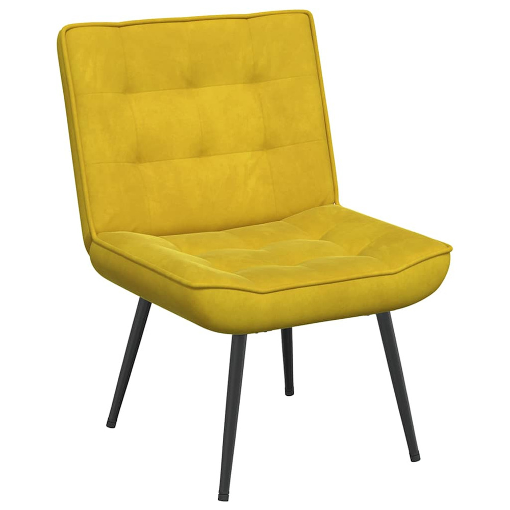 Chaise de relaxation jaune 64x74x84 cm velours