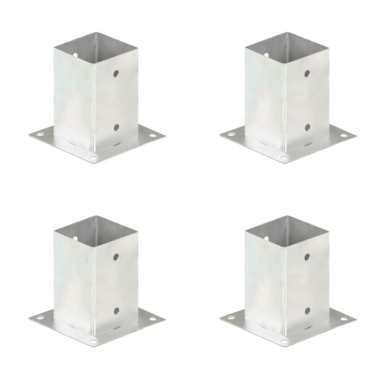Ancres de poteau 4 pcs métal galvanisé 91 mm