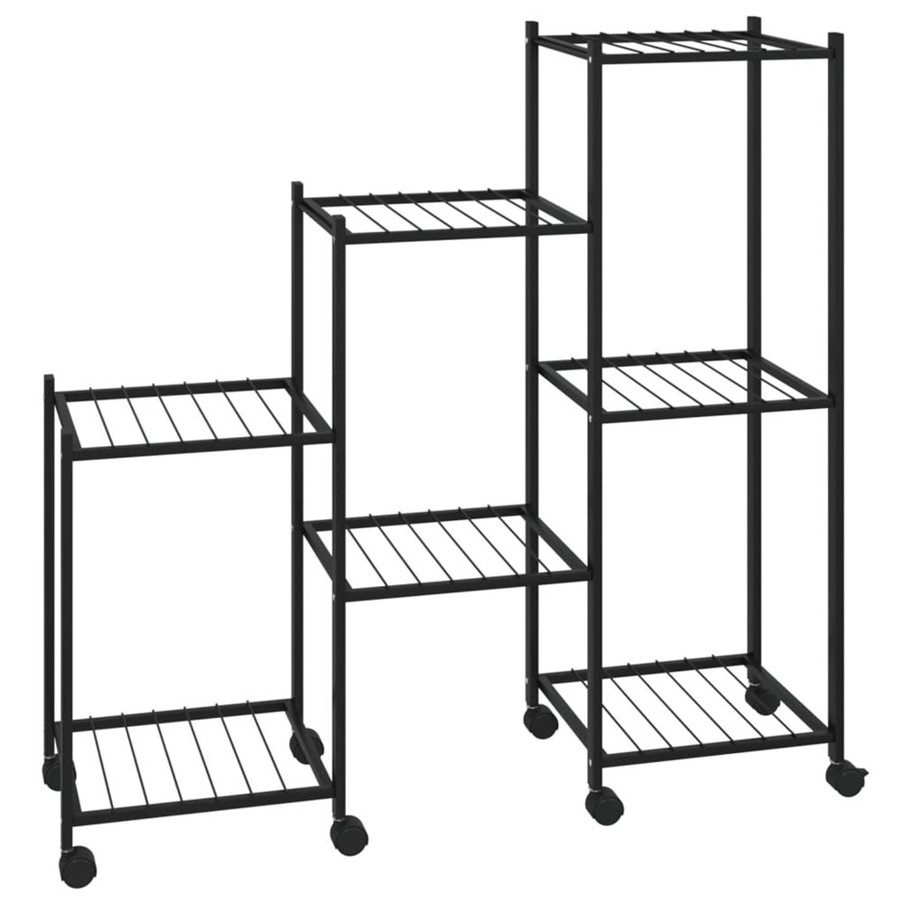 Jardinière d'extérieur avec roues 83x25x83,5 cm noir fer