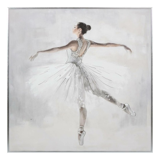 Toile imprimée vivi 78x78cm gris