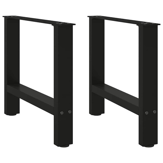 Pieds de table basse noir 2 pièces 60 x (42-43) cm acier