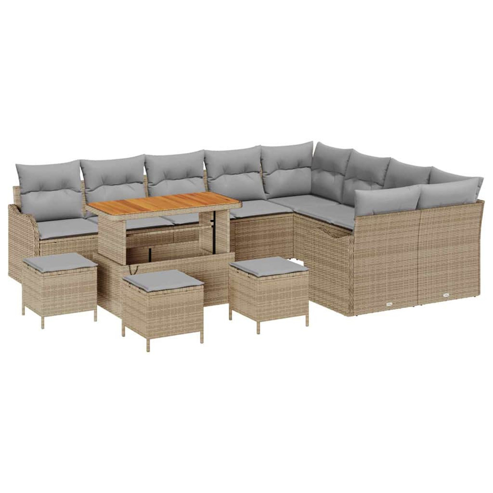 Ensemble de canapé de jardin 13 pcs beige et gris clair
