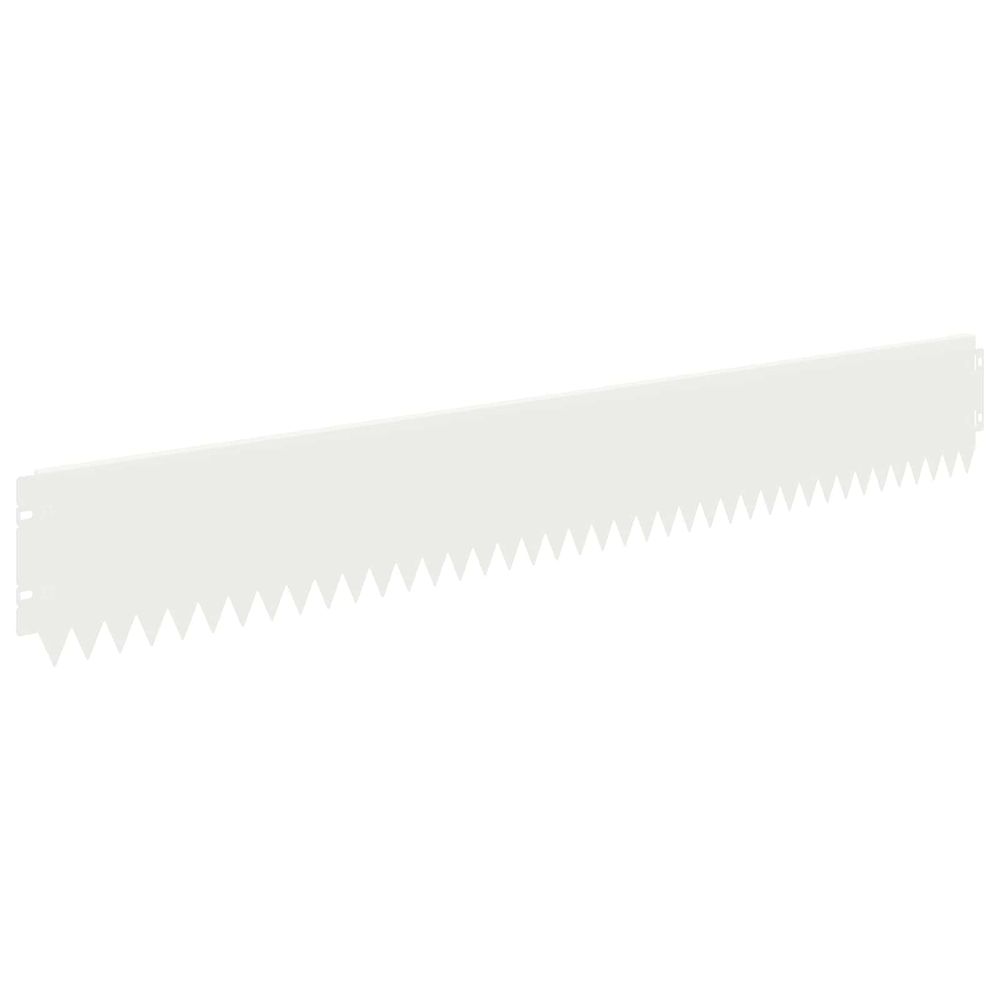 Bordure de pelouse 30 pc 103 x 15 cm acier blanc